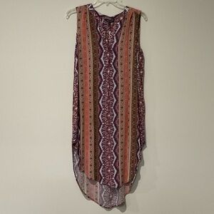 NWT Cable & Gauge Boho High Low Dress in Purple and Orange